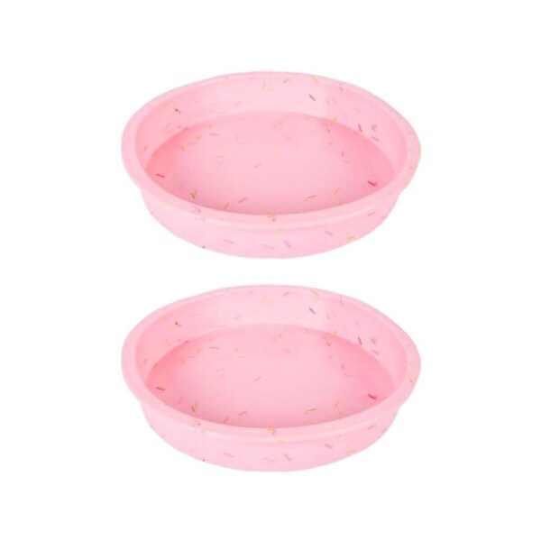 Bakester 2PK Collection Round Baking Pan, Food Grade Silicone, Eco-Friendly