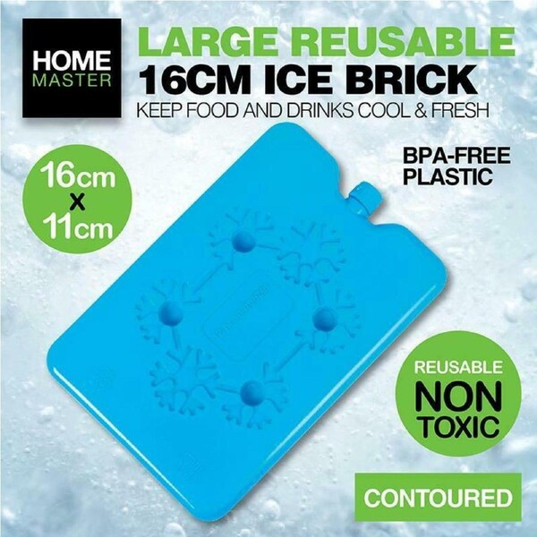 Home Master 3PCE Ice Bricks 16 x 11cm Reusable Non-Toxic Picnics Lunch Box