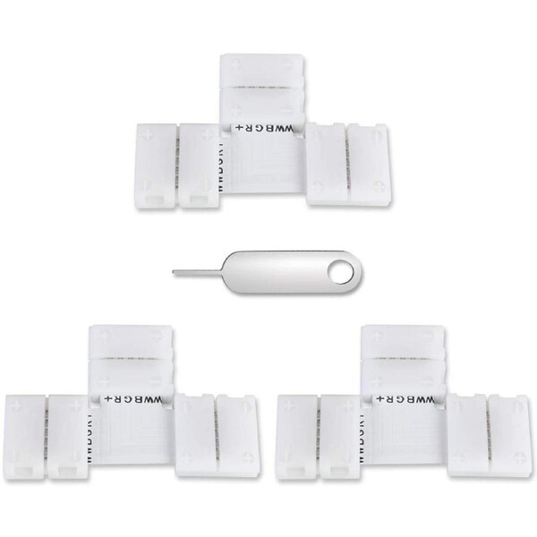 BOOC 10PCS 6/4 Pins Solderless Connector LED Strip 6Pin T S