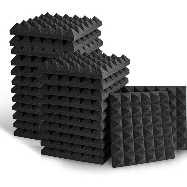 iDEER LIFE Acoustic Foam, 24Pcs, Sound Absorbing Panels Wall Tiles (Argyle Shape)