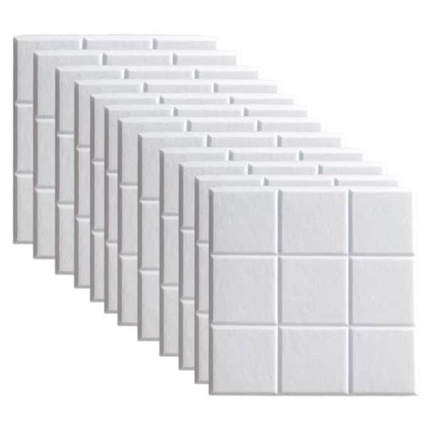 iDEER LIFE Acoustic Foam 12Pcs Sound Absorbing Panels Wall Tiles - 3X3 Square (White)