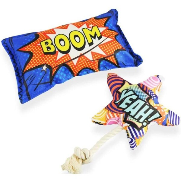 TrendyPets Plush Pet Toy With Squeak Size 20Cm 2Pce Promotes Active Playing