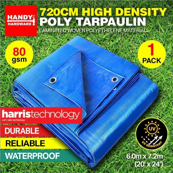 Handy Hardware Tarpaulin UV Resistant Waterproof Strong Durable 7.2m