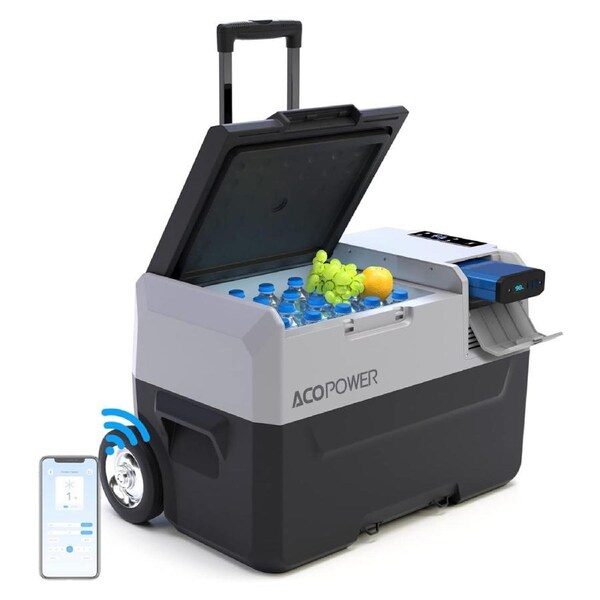 ACOPOWER LiONCooler Pro P30 Portable Refridgerator, 30L Car Freezer with APP Control and 6'' off-road wheels, 12V Cooler Freezer