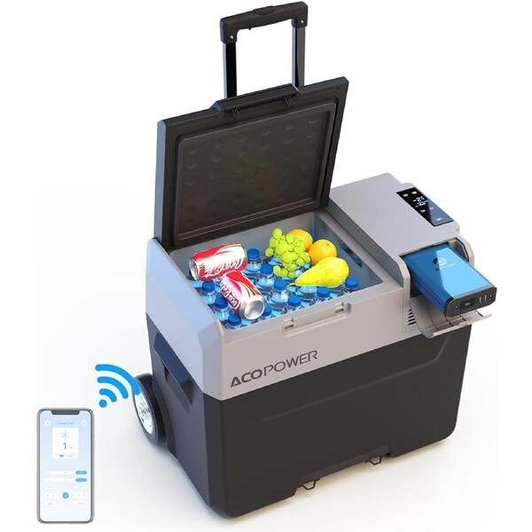 ACOPOWER LiONCooler Pro 40L Car Freezer, Solar Cooler with APP Control and Strong Compressor, -15°C-20°C Portable Refrigerator