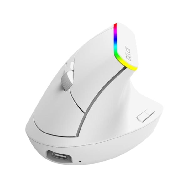 Delux M618DB - Wireless Ergonomic Vertical Mouse - Dual Mode Version White