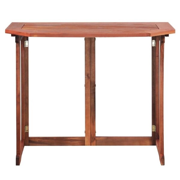 Outdoor Bistro Table Rustic Style Acacia Wood Folding Balcony Garden Furniture