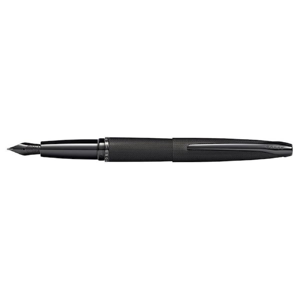 Cross ATX Brushed Etched Diamond Fine Fountain Pen Writing Stationery Black