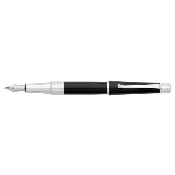 Cross Beverly Fountain Pen Signing/Writing Stationery Medium Nib Black/Chrome
