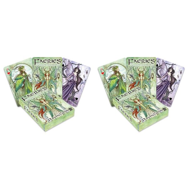 2PK Aquarius Amy Brown Faeries Playing Cards Game Fun Play Deck Gaming Set 14+