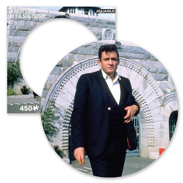 450pc Aquarius Johhny Cash Folsom Prison 35cm Picture Disc Puzzle Jigsaw Game