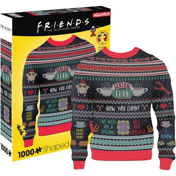 1000pc Aquarius 51x60cm Friends Ugly Sweater Shaped Jigsaw Puzzle Game 14y+