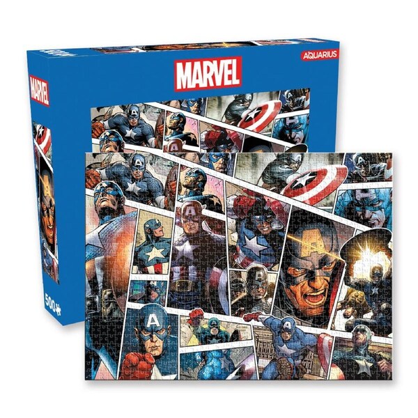 500pc Aquarius Marvel Captain America Panels 35x48cm Jigsaw Puzzle Game 14y+
