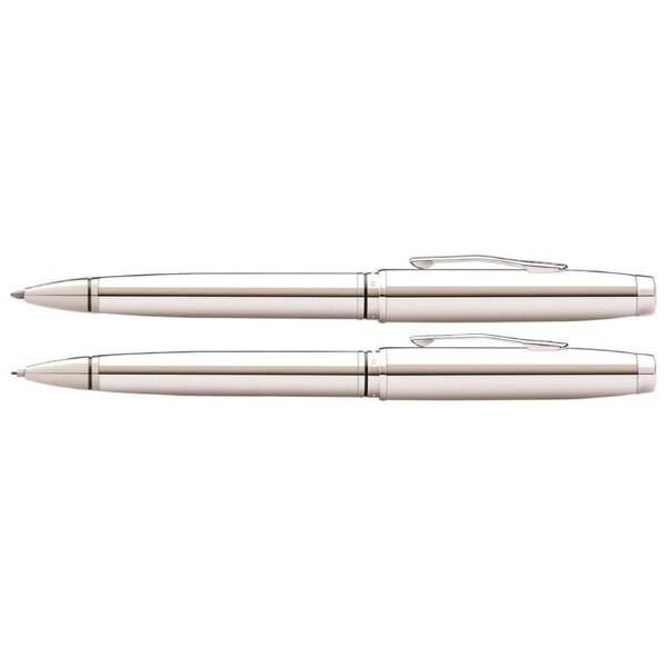 2pc Cross Coventry Ball Point Pen & 0.7mm Mechanical Pencil Set Lustrous Chrome