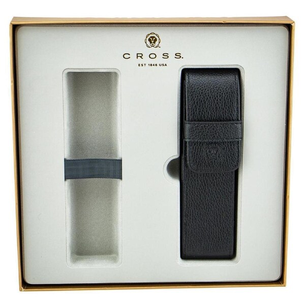 Cross Seasonal Double Ball Pen Storage Pouch Accessory Organiser Gift Set Black