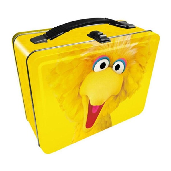 Aquarius 22cm Sesame Street Big Bird Tin Fun Box w/ Handle Lunchbox Yellow Large