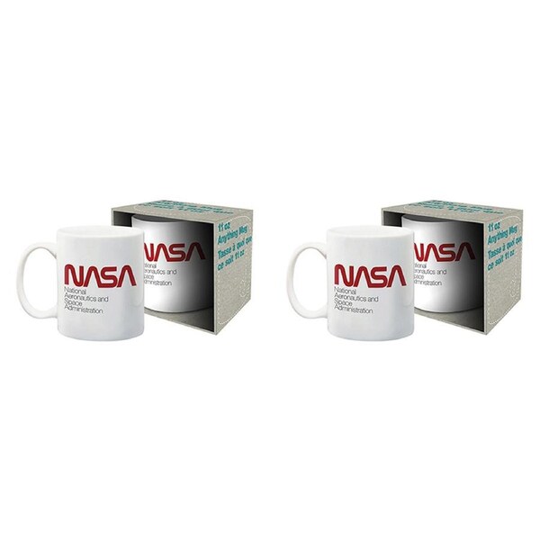 2PK Aquarius NASA Classic Logo 310ml Coffee Mug Drinking Tea Cup w/ Handle White
