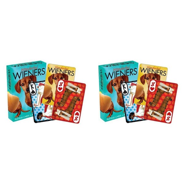 108pc Aquarius Wonderful Weiners Playing Cards Poker Family Gaming Deck Set 14y+