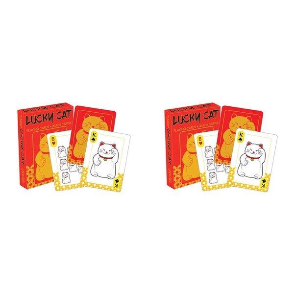 108pc Aquarius Lucky Cat Playing Cards Family Party Game Play Poker Deck 6y+