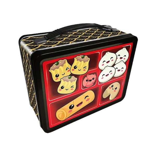 Aquarius Bento Bix Fun Box Tin Storage Lunch Container w/ Carry Handle Rectangle