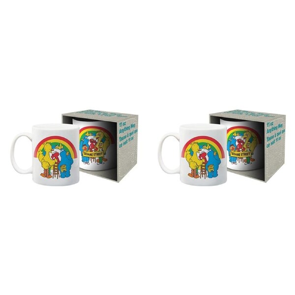 2PK Aquarius Sesame Street Cast 310ml Ceramic Coffee Mug Tea Cup w/Handle