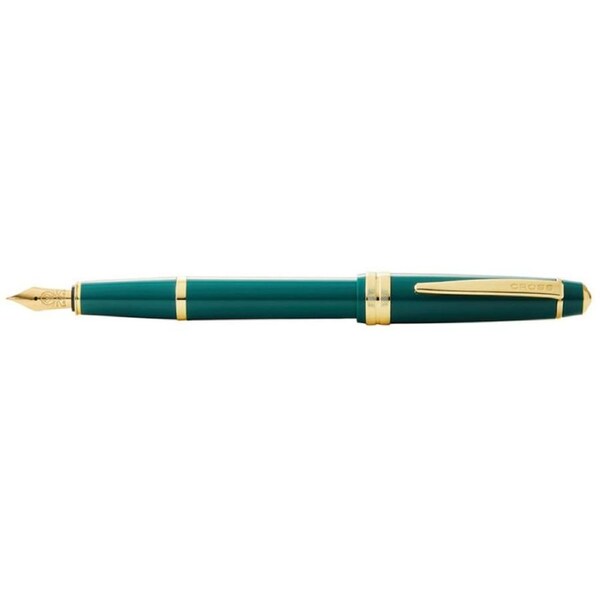 Cross Bailey Light Gloss Fine Fountain Pen Office Writing Stationery Green/Gold