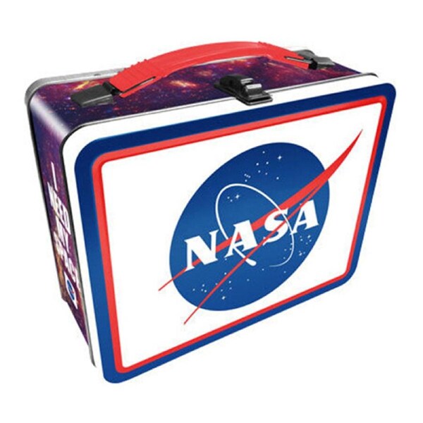 Aquarius 22cm NASA Tin Carry All Fun Box w/ Handle Large Lunchbox Storage Case