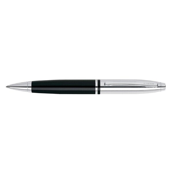Cross Calais Ball Point Pen Writing Stationery Medium Nib Chrome/Black Lacquer