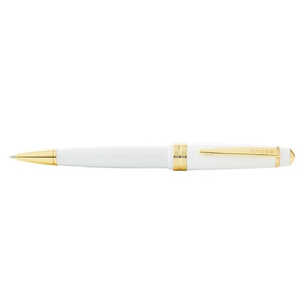 Cross Bailey Light Gloss Ball Point Pen Office Writing Stationery White/Gold