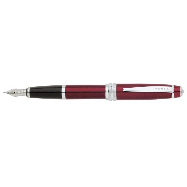 Cross Bailey Red Lacquer/Chrome Medium Fountain Pen Office Writing Stationery