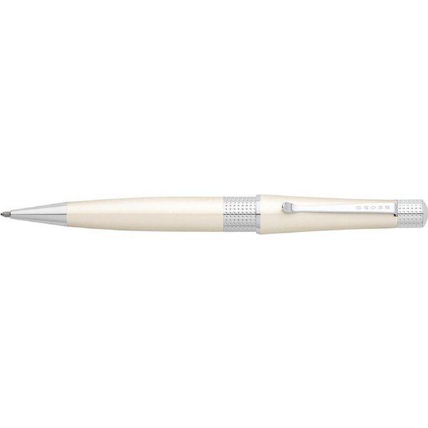Cross Beverly Ball Point Pen Office Writing Stationery Medium Nib White/Chrome