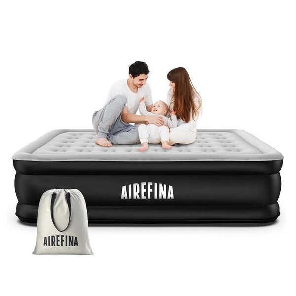 Airefina Queen Size Air Mattress with Built-in Electric Pump Inflatable Airbed