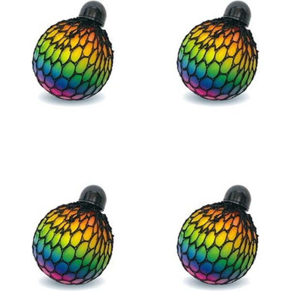 4x Bensons Meshmallow Rainbow Ball Kids/Childrens Novelty Squishy Toy 6cm 6y+