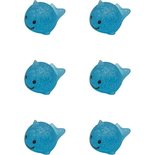 6x Bensons Glitter Gummy Narwhal Kids/Childrens Squeezy Animal Toy 5cm 6y+ Asstd