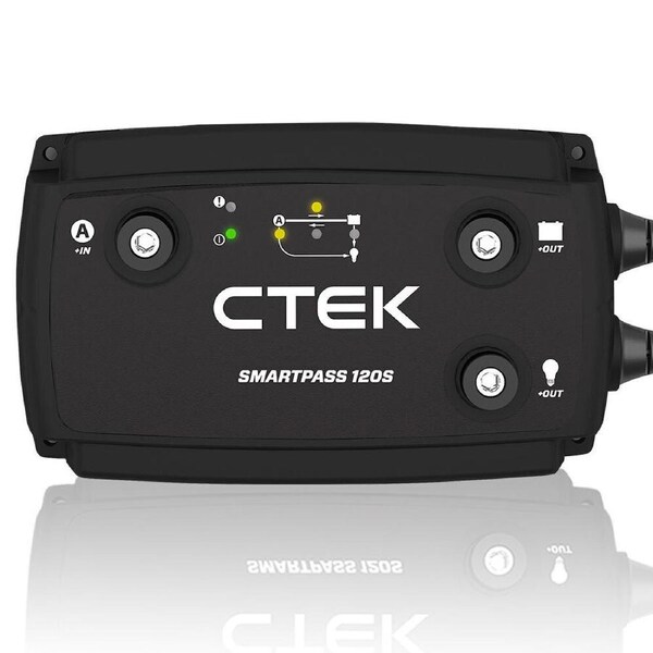 CTEK SMARTPASS 120S Power Management System 120A, with Battery Starter Function, for Starter and Service Batteries, Smart Alternator Compatible