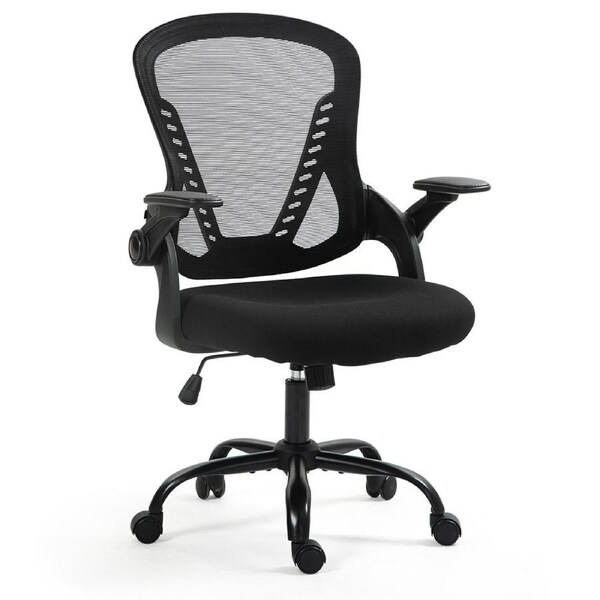 FORTIA Ergonomic Office Desk Chair, Coolmesh Fabric, Adjustable Recline, Black Mesh/Black Frame