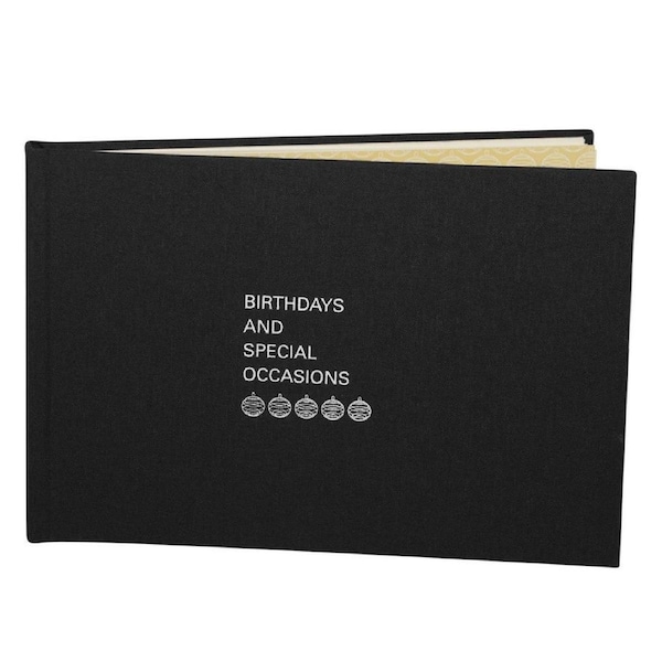 Lantern Studios Hardcover Birthday Book Writing Message Notes Landscape Black