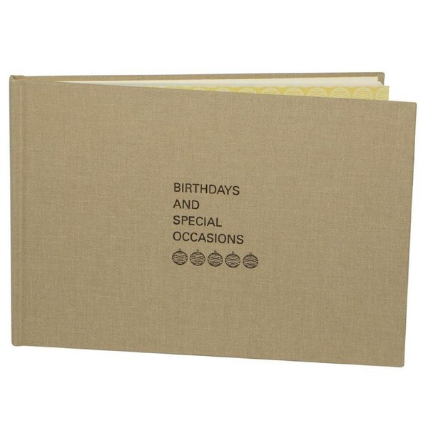 Lantern Studios Hardcover Birthday Book Writing Message Notes Landscape Taupe