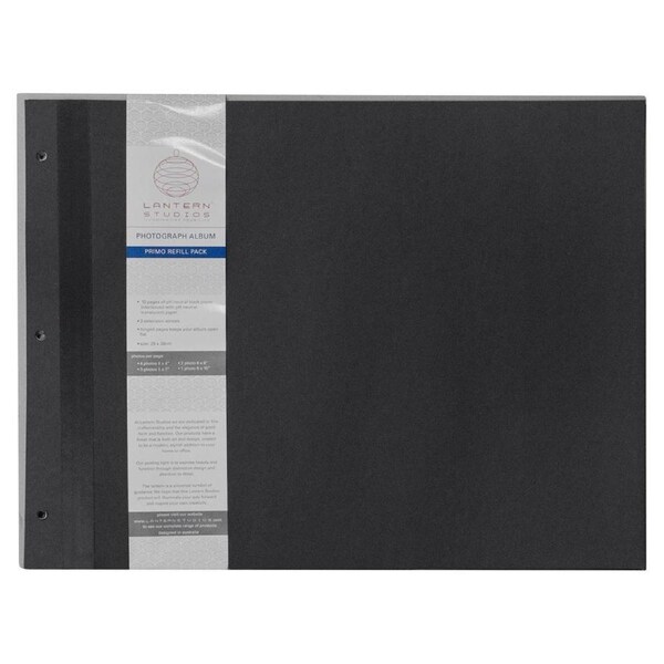 10pc Lantern Studios Photo Album Primo Refill Sheet/Pages Pack Black 29x38cm