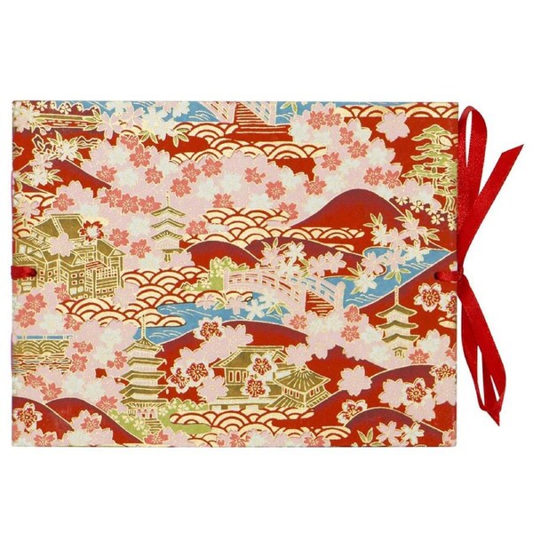 Lantern Studios Japanese Piccolo Photo Wallet Album 6-Pages Red Temple 17cm