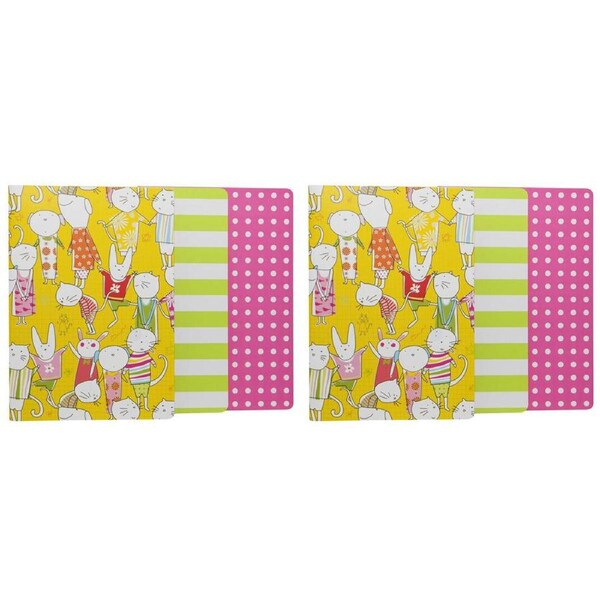 2x 3PK Lantern Studios Animal Playdate A5 Journal Notebook Stationery Set Cahier