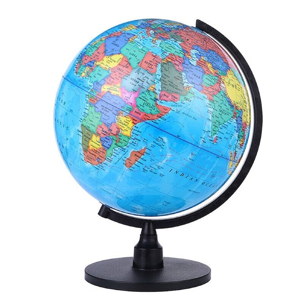 World Map Globe Rotating Map Earth with Stand Geography Education Discovery