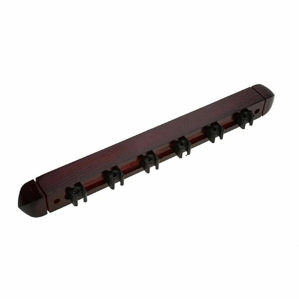 6-Clips Pool Cue Holder Rack Stick Ball Snooker Wooden Billiard Cues Rest Stand
