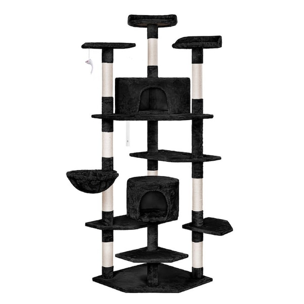BEASTIE 203cm Cat Tree Scratching Post Black