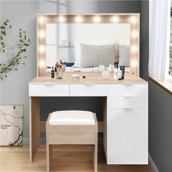 Alfordson 2 Piece Dressing Table & Stool Set