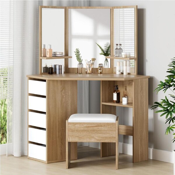 ALFORDSON 2 Piece Dressing Table & Stool Set