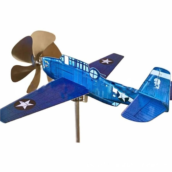 Garden Decor Airplane Wind Spinners Metal Pinwheels