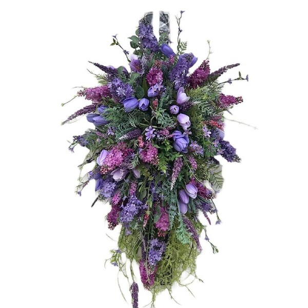 Flower Garland Decor Artificial Spring Door Wreath