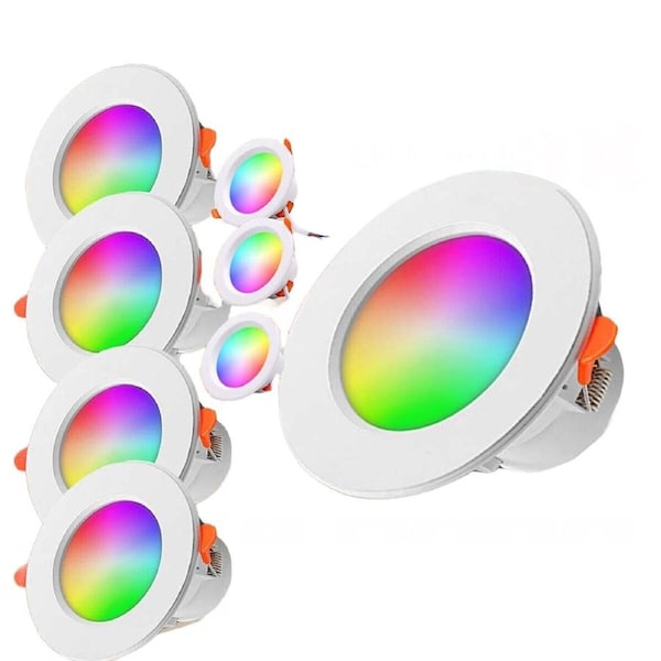 15W 8pcs Smart RGBWW LED Downlight Bluetooth Dimmable