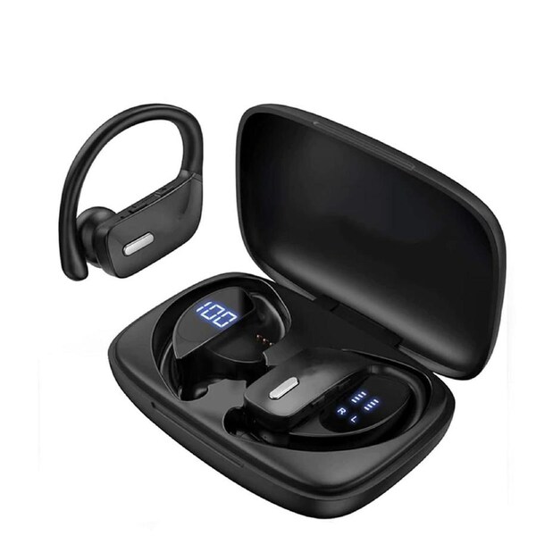 LCD Sweatproof Wireless Bluetooth Earphones Sport Gym Earbuds